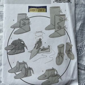 Butterick History Sewing Pattern for Moccasins and Boots